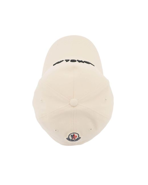 Moncler Natural Baseball Cap With Logo Patch for men