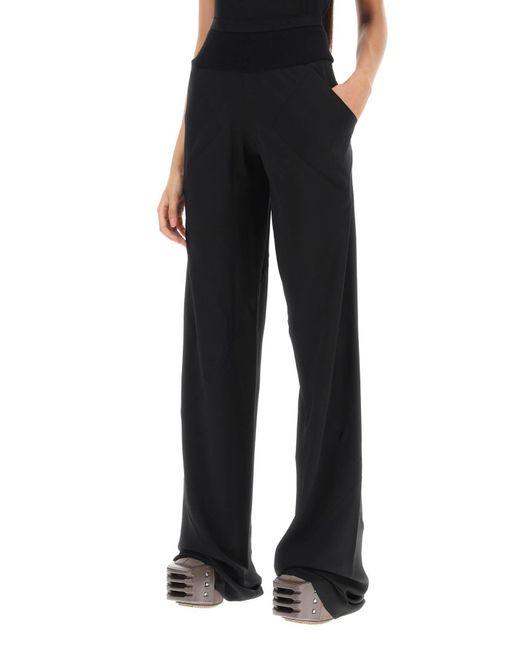 Rick Owens Black Crepe Bias Pants