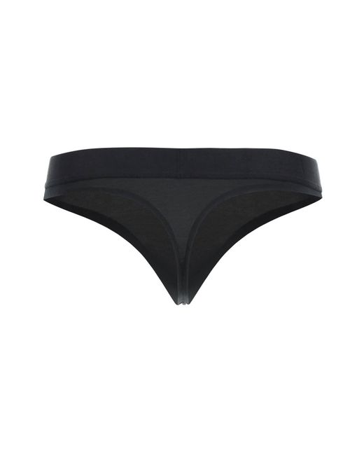 Calvin Klein Black Underwear Embossed Icon Thong