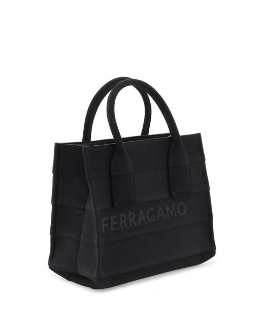 Tote bag con firma (S) di Ferragamo in Black