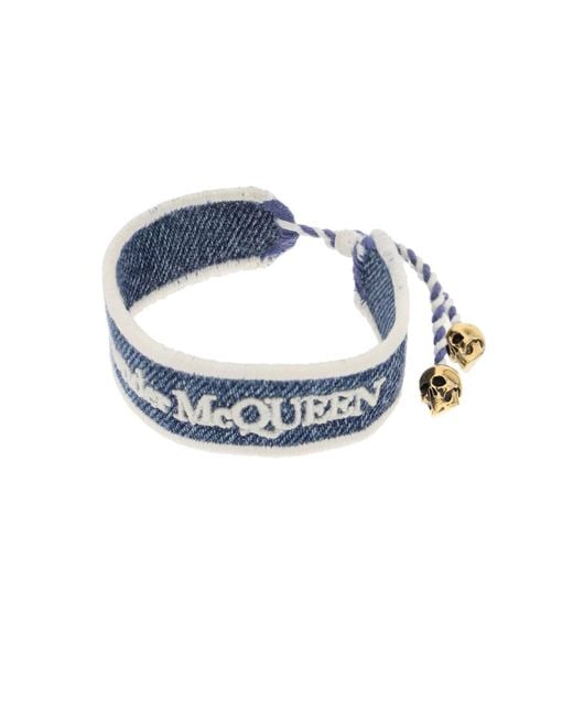 Bracciale Ricamato di Alexander McQueen in Blue