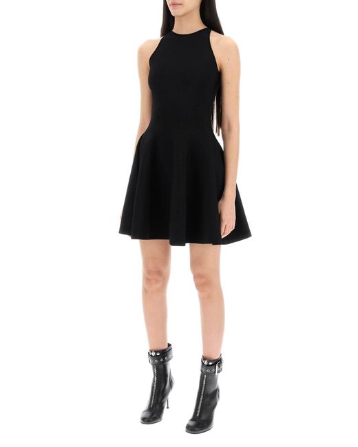 Alexander McQueen Black "Mini Knitted Skater Dress
