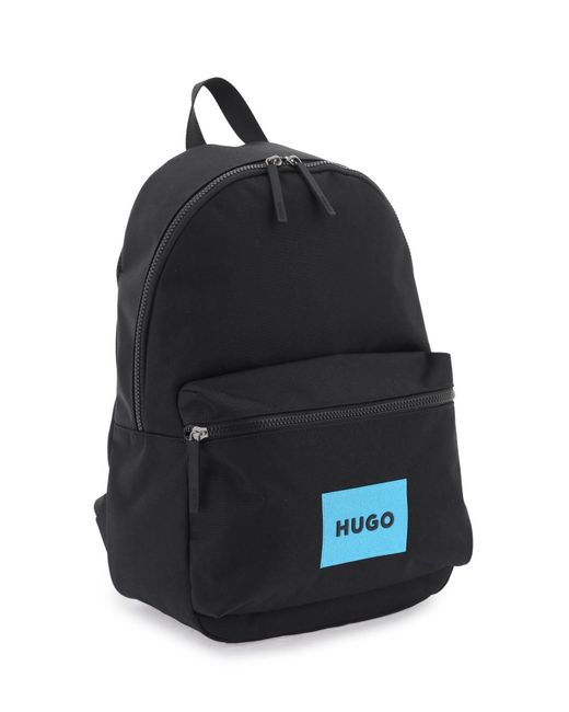 HUGO Black Recycled Nylon Backpack In for men