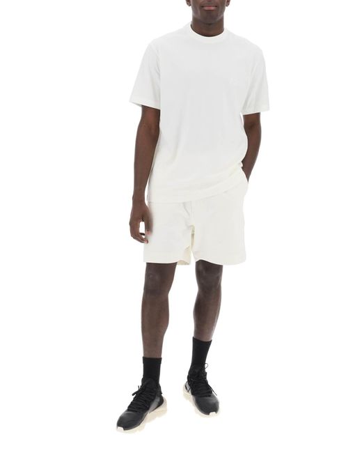 Y-3 White T Shirt With Tonal Logo for men
