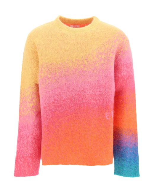 ERL Pink Mohair And Alpaca Gradient Sweater for men