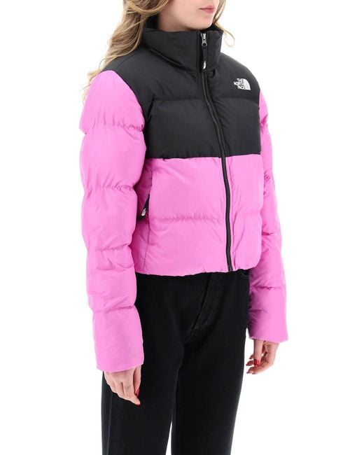 The North Face Pink Saikuru Cropped Puffer Jacket