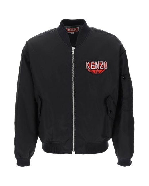 KENZO Black 3 D Varsity Bomber Jacket for men