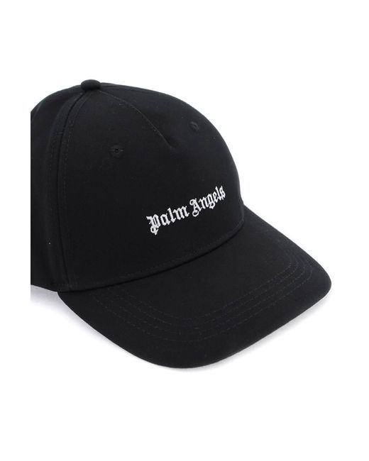 Palm Angels Black Embroidered Logo Baseball Cap With