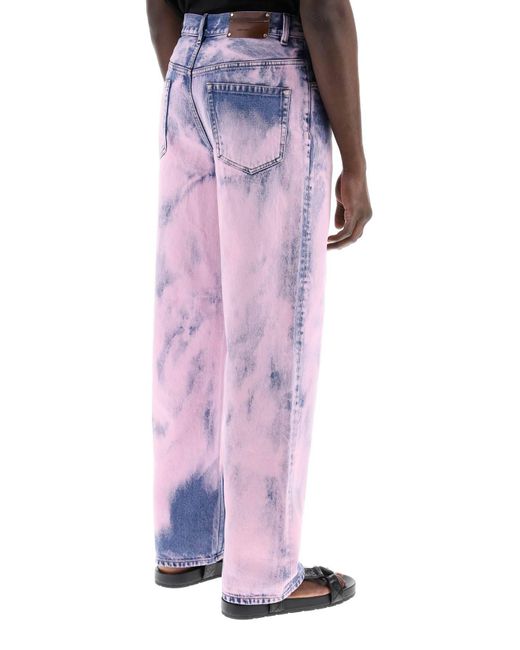 Jeans Straight Tie-Dye di Dries Van Noten in Multicolor da Uomo