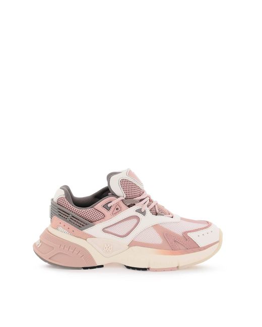 Sneakers Ma In Mesh E Pelle di Amiri in Pink