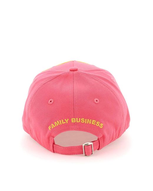 DSquared² Pink Patch Baseball Cap for men
