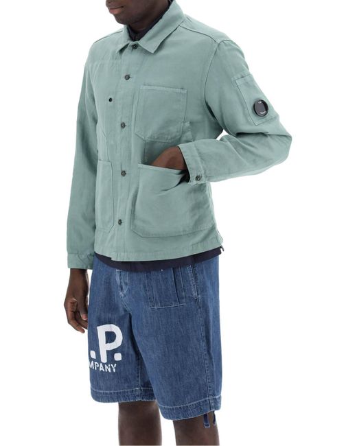 C P Company Green Multi-Pocket Overshirt for men