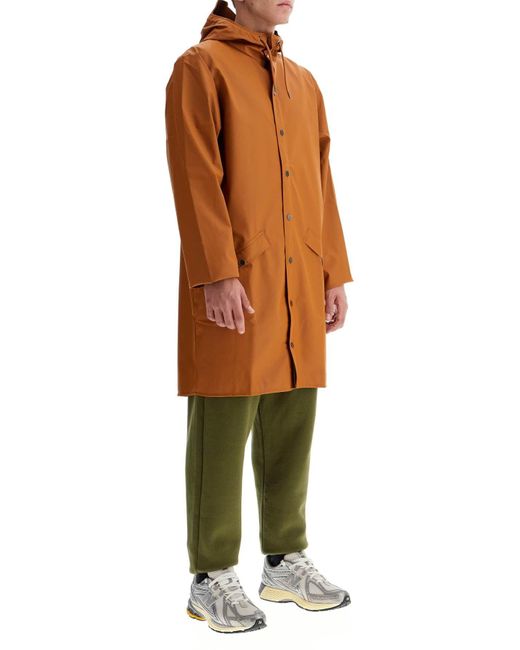 Rains Orange Long Rain Jacket