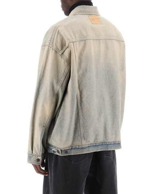 Balenciaga Gray Oversized Denim Jacket For for men