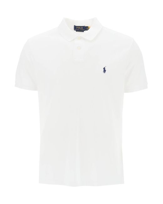 Polo Ralph Lauren White Pique Cotton Polo Shirt for men