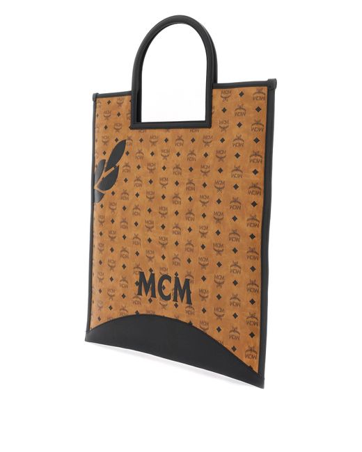 MCM Black Mega Laurel Visetos Tote Bag