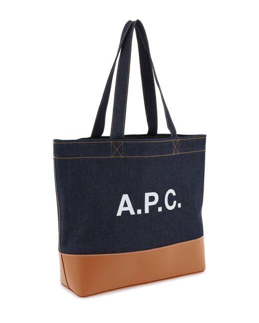 A.P.C. Blue Axel E/W Tote Bag