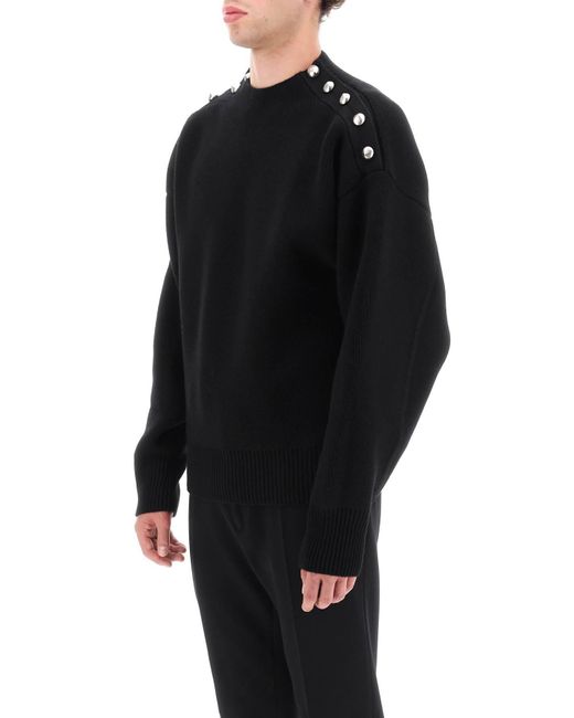 Maglione Con Bottoni di Ferragamo in Black da Uomo