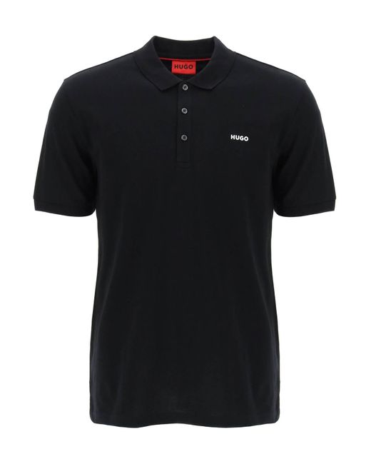 HUGO Black Dinos Slim Fit Polo Shirt for men