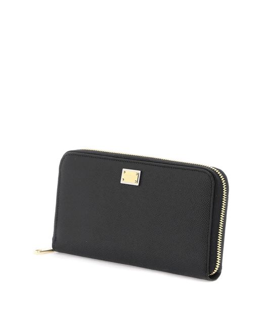 Dolce & Gabbana Black Leather Zip-around Wallet