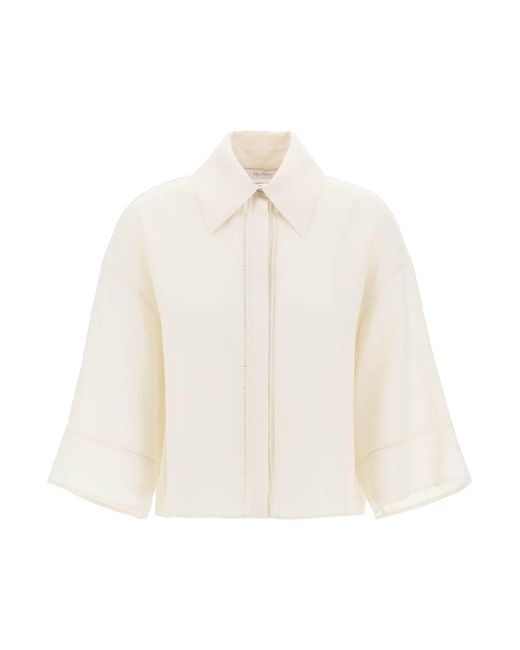 Max Mara White "Robinia Linen Shirt For