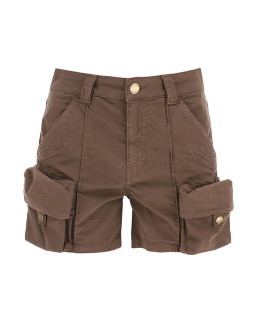 Pinko Brown Porta Cargo Shorts