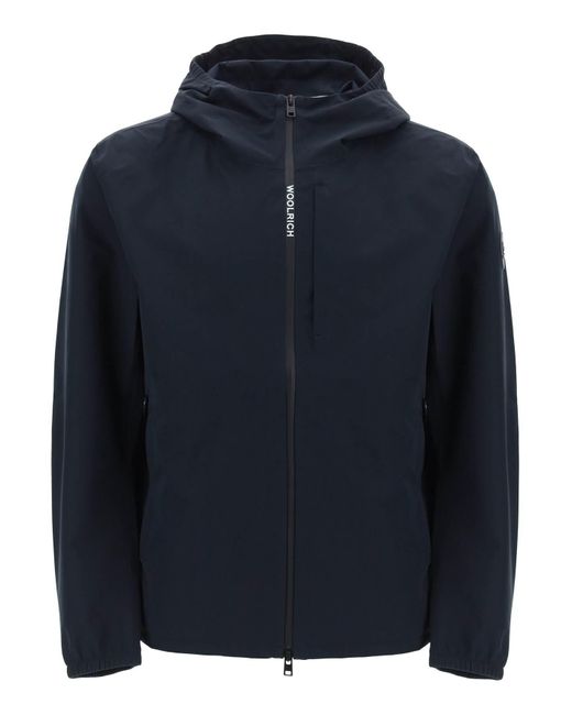 Woolrich Blue Pacific Jacket In Tech Softshell for men