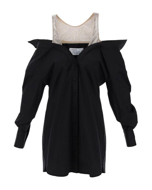 GIUSEPPE DI MORABITO Black "chemisier Dress With Crystal Insert