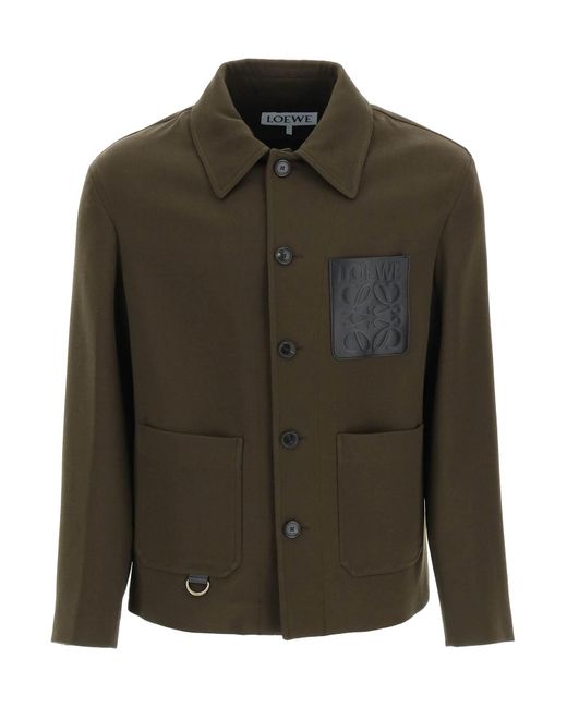 Loewe Green Wool Workwear Jacket for men