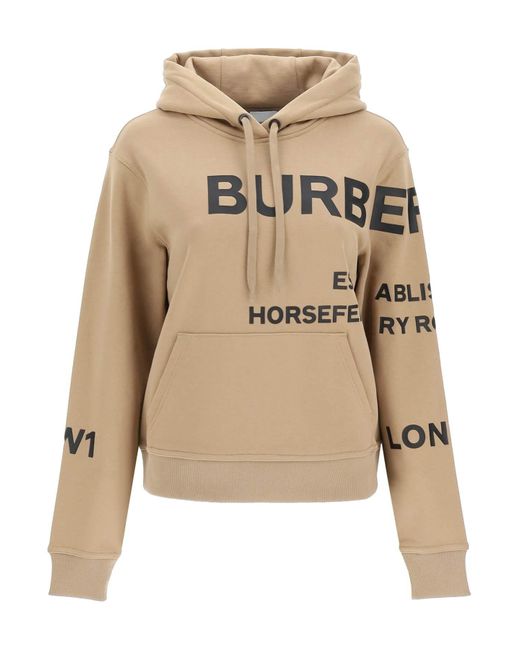 Burberry Natural 'poulter' Horseferry-print Hoodie