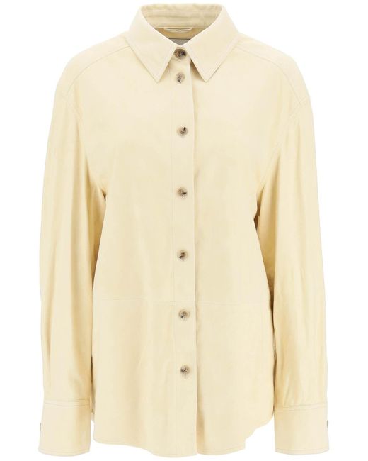 Loulou Studio Natural Suede Overshirt