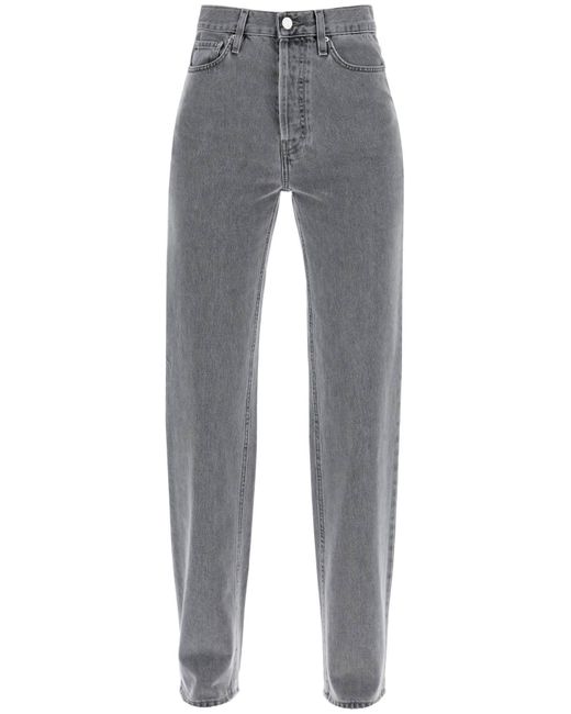 Totême  Gray Toteme Classic Cut Organic Denim Jeans With L34 Length
