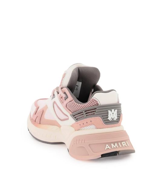 Sneakers Ma In Mesh E Pelle di Amiri in Pink