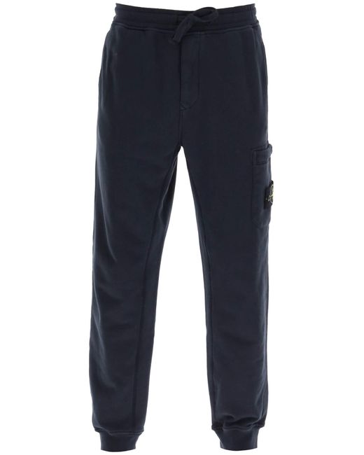 Stone Island Blue Tapered Sweatpants With Leg Pocket for men