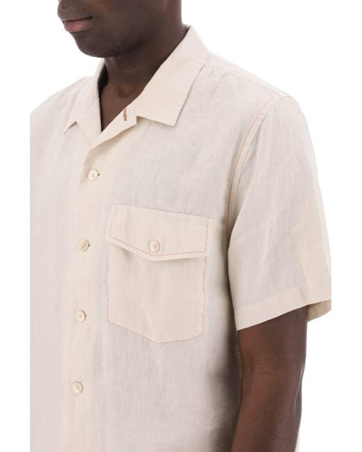 Camicia Bowling Con Ricami A Punto Croce di PS by Paul Smith in White da Uomo