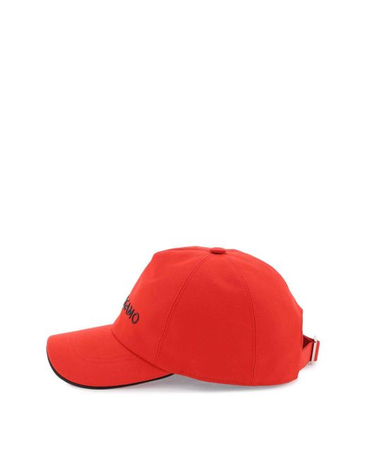 Ferragamo Red Logo Baseball Cap for men