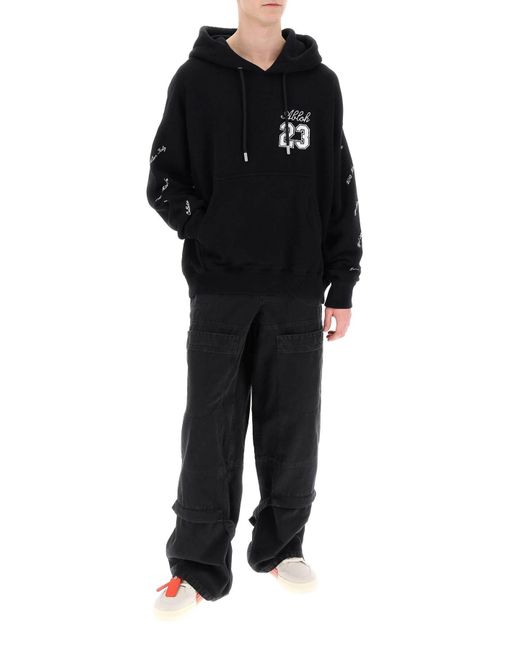 Off-White c/o Virgil Abloh Black Skate Hoodie With 23 Logo for men
