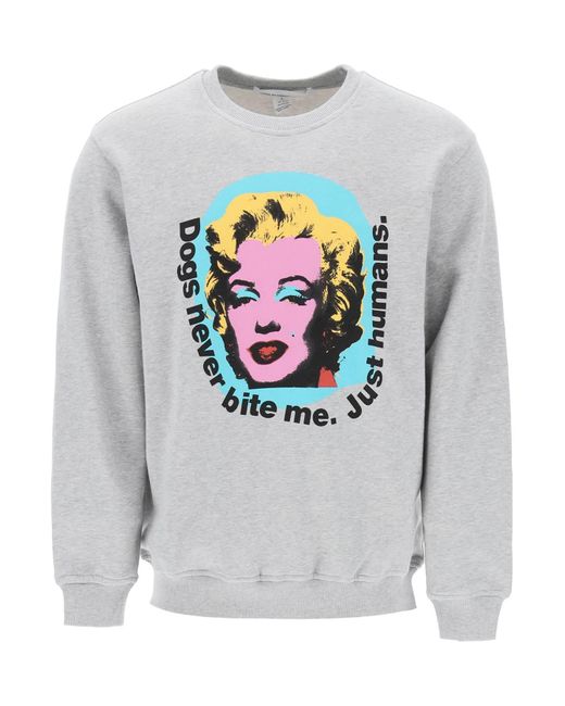 Comme des Garçons Gray Comme Des Garcons Shirt Marilyn Monroe Printed Sweatshirt for men