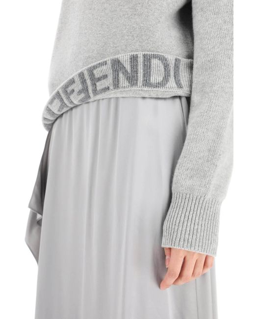 Fendi Gray Wool And Cashmere Pullover