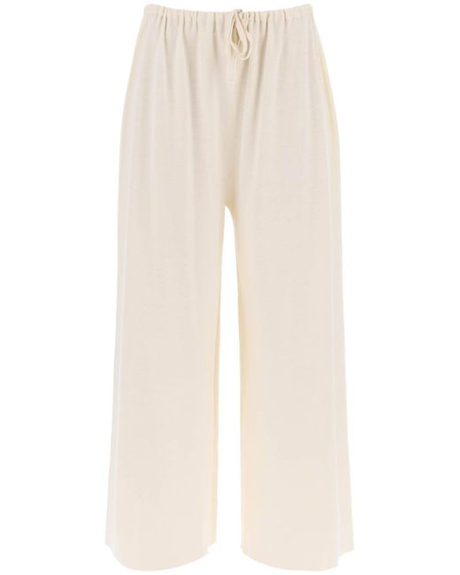 The Row Natural Delphine Knitted Silk-And-Cotton Pants