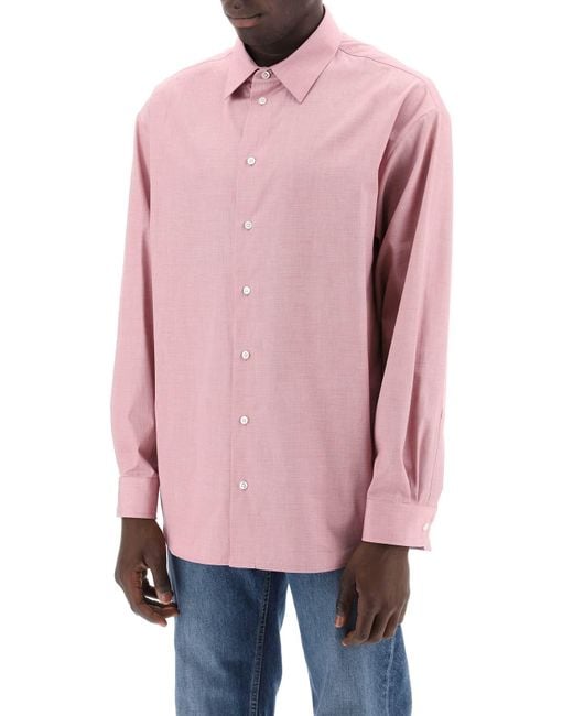 The Row Pink Atticus Poplin Shirt In for men