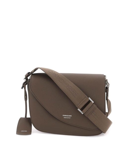 Ferragamo Brown Flame Shoulder Bag (medium) for men
