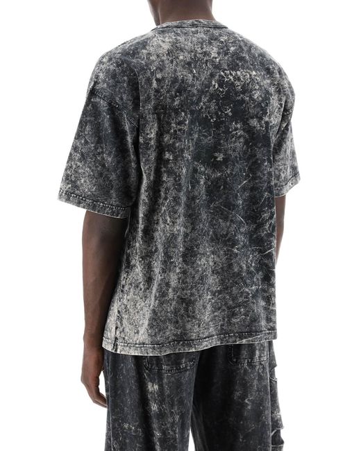 DIESEL Gray Destroyed T-Shirt With Peel for men
