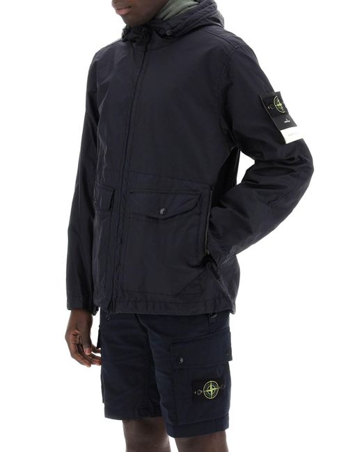 Stone Island Blue Membrana 3L Tc Hooded Jacket for men