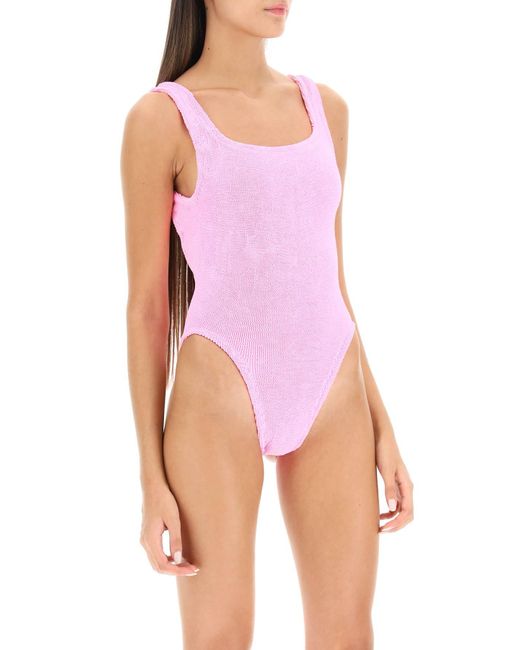 Hunza G Pink Square Neck Swimsuit