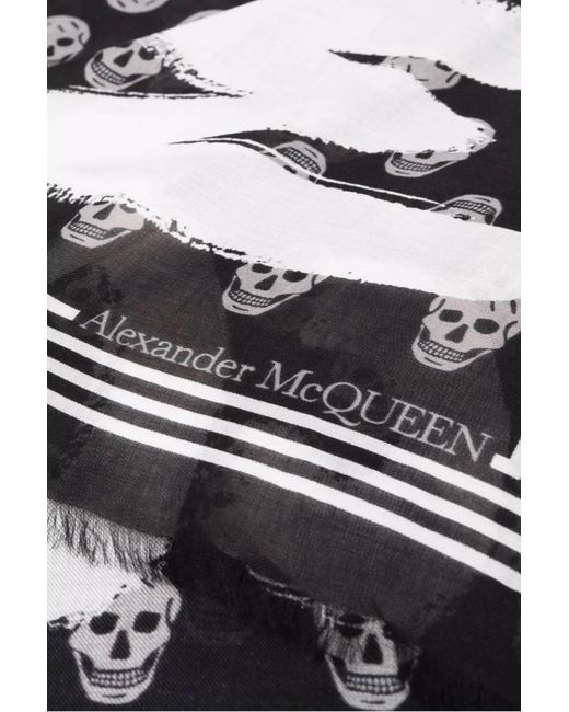 Alexander McQueen Black Graffiti Biker Scarf for men