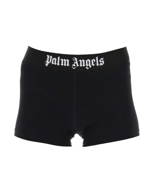 Shorts sportivo con striscia di marca di Palm Angels in Black