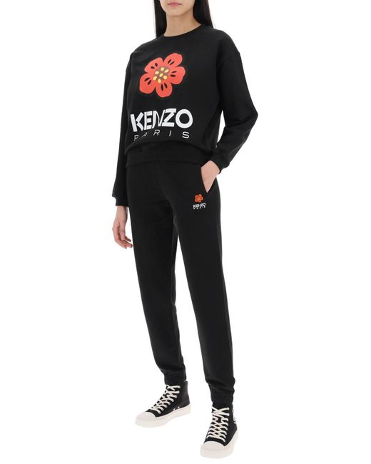 KENZO Black Joggers With Embroidery