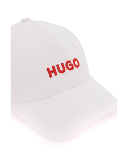 Cappello Baseball Con Logo Ricamato di HUGO in White da Uomo