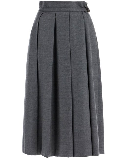 Grey flannel pleated skirt 2025
